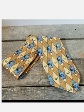 TROPICALS BY TANGO Silk Palm Tree Print Neck Tie